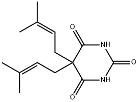5,5-Bis(3-methyl-2-butenyl)barbituric acid 结构式