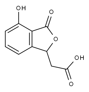 1,3-Dihydro-4-hydroxy-3-oxoisobenzofuran-1-acetic acid 结构式