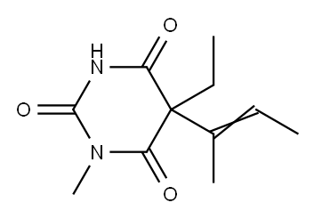 5-Ethyl-1-methyl-5-(1-methyl-1-propenyl)barbituric acid 结构式