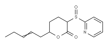 6-(2-Pentenyl)-3-(2-pyridinylsulfinyl)tetrahydro-2H-pyran-2-one 结构式