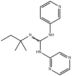 1-tert-ペンチル-2-(2-ピラジニル)-3-(3-ピリジル)グアニジン 化学構造式
