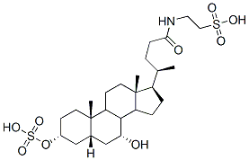 2-[[(3a,5b,7a)-7-hydroxy-24-oxo-3-(sulfooxy)cholan-24-yl]amino]-ethanesulfonic acid Structure