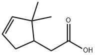 2,2-ジメチル-3-シクロペンテン-1-酢酸 化学構造式