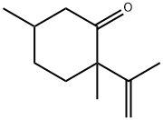 2,5-ジメチル-2-(1-メチルエテニル)シクロヘキサノン 化学構造式