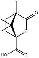 (1R)-4,7,7-トリメチル-3-オキソ-2-オキサビシクロ[2.2.1]ヘプタン-1-カルボン酸 化学構造式