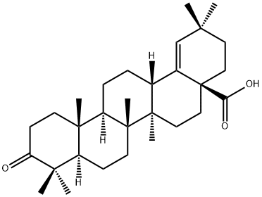 3-オキソオレアナ-18-エン-28-酸 化学構造式