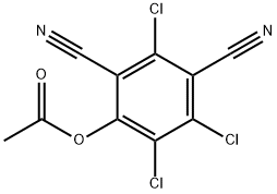 2,4-ジシアノ-3,5,6-トリクロロフェニル=アセタート 化学構造式