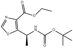 5-(L-N-BOC-ALA)-1,3-オキサゾール-4-カルボン酸エチル 化学構造式