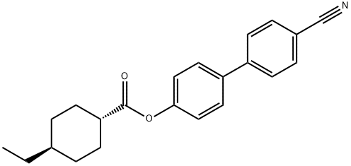 trans-4'-cyano[1,1'-biphenyl]-4-yl 4-ethylcyclohexanecarboxylate Struktur