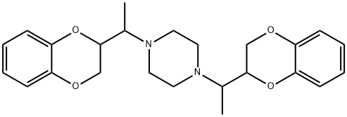 1,4-Bis[1-(2,3-dihydro-1,4-benzodioxin-2-yl)ethyl]piperazine 结构式