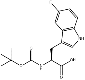 2-[(tert-butoxycarbonyl)amino]-3-(5-fluoro-1H-indol-3-yl)propanoic acid Struktur