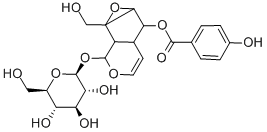 1aβ,1bα,2β,5aα,6β,6aβ-ヘキサヒドロ-6-[(4-ヒドロキシベンゾイル)オキシ]-1a-(ヒドロキシメチル)オキシレノ[4,5]シクロペンタ[1,2-c]ピラン-2-イルβ-D-グルコピラノシド