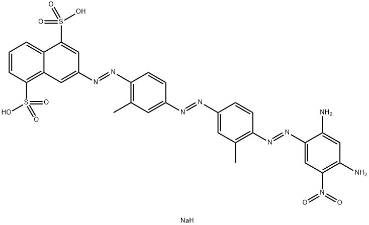 disodium 3-[[4-[[4-[(2,4-diamino-5-nitrophenyl)azo]-m-tolyl]azo]-o-tolyl]azo]naphthalene-1,5-disulphonate Struktur