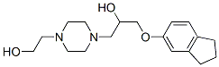 1-[4-(2-Hydroxyethyl)-1-piperazinyl]-3-(5-indanyloxy)-2-propanol 结构式