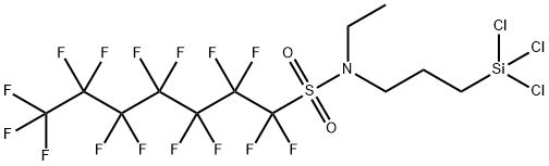N-ethyl-1,1,2,2,3,3,4,4,5,5,6,6,7,7,7-pentadecafluoro-N-[3-(trichlorosilyl)propyl]heptane-1-sulphonamide 结构式