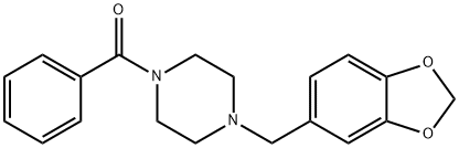 1-(1,3-ベンゾジオキソール-5-イルメチル)-4-ベンゾイルピペラジン 化学構造式