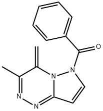 6-ベンゾイル-4,6-ジヒドロ-3-メチル-4-メチレンピラゾロ[5,1-c][1,2,4]トリアジン 化学構造式
