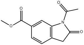 1-乙酰基-2,3-二氢-2-氧代-1H-吲哚-6-羧酸甲酯, 676326-36-6, 结构式