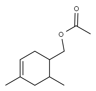 3,5-二甲基-3-环己烯-1-甲醇乙酸酯 结构式