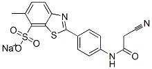 2-[4-[(2-シアノアセチル)アミノ]フェニル]-6-メチルベンゾチアゾール-7-スルホン酸ナトリウム 化学構造式