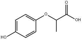 2-(4-ヒドロキシフェノキシ)プロパン酸 化学構造式