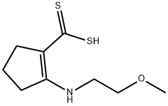 2-[(2-Methoxyethyl)amino]-1-cyclopentene-1-carbodithioic acid 结构式