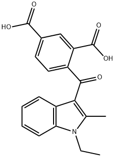 4-[(1-ethyl-2-methyl-1H-indol-3-yl)carbonyl]isophthalic acid 结构式