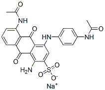 5-(アセチルアミノ)-4-[[4-(アセチルアミノ)フェニル]アミノ]-1-アミノ-9,10-ジヒドロ-9,10-ジオキソアントラセン-2-スルホン酸ナトリウム 化学構造式