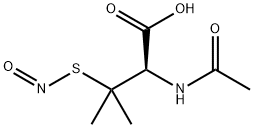 S-ニトロソ-N-アセチル-DL-ペニシラミン 化学構造式