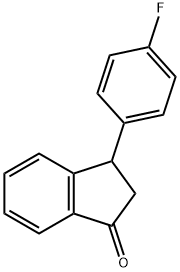 3-(4-フルオロフェニル)-2,3-ジヒドロ-1H-インデン-1-オン 化学構造式