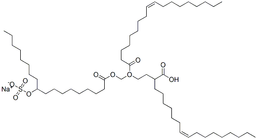 sodium 1-[[[1-oxo-10-(sulphonatooxy)octadecyl]oxy]methyl]-1,2-ethanediyl dioleate 结构式