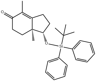 5H-INDEN-5-ONE, 1-[[(1,1-DIMETHYLETHYL)DIPHENYLSILYL]OXY]-1,2,3,6,7,7A-HEXAHYDRO-4,7A-DIMETHYL-, (1S,7AS)- (9CI) Struktur