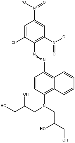 3,3'-[[4-[(2-クロロ-4,6-ジニトロフェニル)アゾ]-1-ナフタレニル]イミノ]ビス(1,2-プロパンジオール) 化学構造式