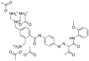 p,p'-[[1-[(o-methoxyanilino)carbonyl]-2-oxopropyl]azo]benzanilide, tetrakis(aminomethyl) derivative, tetraacetate 结构式