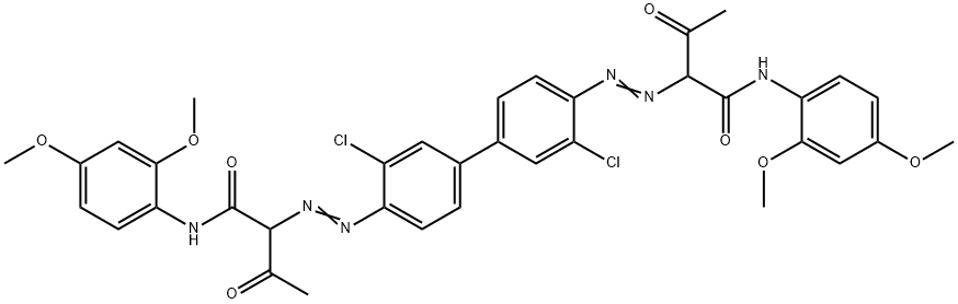 2,2'-[(3,3'-dichloro[1,1'-biphenyl]-4,4'-diyl)bis(azo)]bis[N-(2,4-dimethoxyphenyl)-3-oxobutyramide] Structure