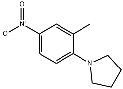 1-(2-メチル-4-ニトロフェニル)ピロリジン 化学構造式