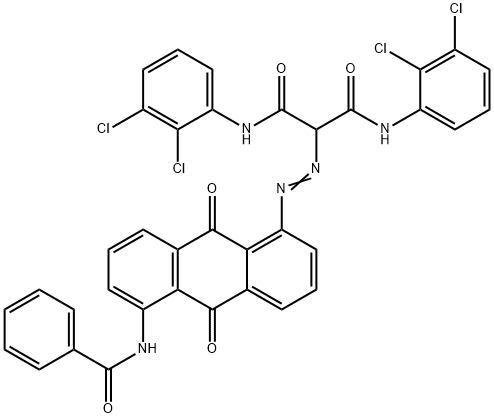 2-[[5-(benzoylamino)-9,10-dihydro-9,10-dioxoanthryl]azo]-N,N'-bis(2,3-dichlorophenyl)propanediamide 结构式