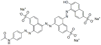 trisodium 5-[[4-[(4-acetamidophenyl)azo]-6-sulphonatonaphthyl]azo]-8-[(2-hydroxy-6-sulphonatonaphthyl)azo]naphthalene-2-sulphonate 结构式