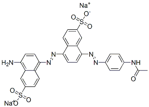 disodium 8-[(4-acetamidophenyl)azo]-5-[(4-amino-6-sulphonatonaphthyl)azo]naphthalene-2-sulphonate 结构式