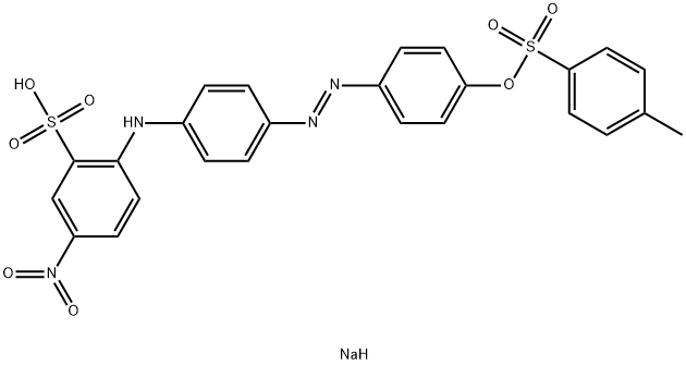 sodium 2-[[4-[[4-[[p-tolylsulphonyl]oxy]phenyl]azo]phenyl]amino]-5-nitrobenzenesulphonate 结构式