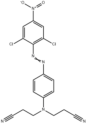 3,3'-[[4-[(2,6-ジクロロ-4-ニトロフェニル)アゾ]フェニル]イミノ]ビスプロパンニトリル 化学構造式