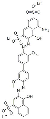 trilithium 5-amino-4-hydroxy-3-[[4'-[(1-hydroxy-4-sulphonato-2-naphthyl)azo]-3,3'-dimethoxy[1,1'-biphenyl]-4-yl]azo]naphthalene-2,7-disulphonate 结构式