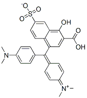 N-[4-[(3-Carboxy-4-hydroxy-6-sulfonato-1-naphthalenyl)[4-(dimethylamino)phenyl]methylene]-2,5-cyclohexadien-1-ylidene]-N-methylmethanaminium Structure