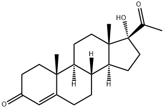 17α-羟基黄体酮, 68-96-2, 结构式