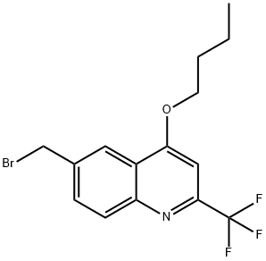 6-(ブロモメチル)-4-ブトキシ-2-(トリフルオロメチル)キノリン 化学構造式