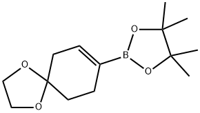 8-(4,4,5,5-テトラメチル-1,3,2-ジオキサボロラン-2-イル)-1,4-ジオキサスピロ[4.5]デカ-7-エン 化学構造式