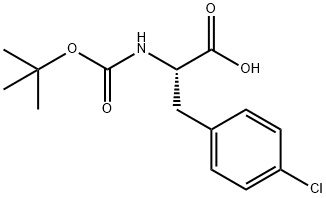 N-(tert-ブトキシカルボニル)-4-クロロ-L-フェニルアラニン 化学構造式