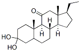 (20S)-3α,20-ジヒドロキシ-5β-プレグナン-11-オン 化学構造式