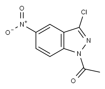 1-(3-氯-5-硝基-1H-吲唑-1-基)乙烷-1-酮 结构式