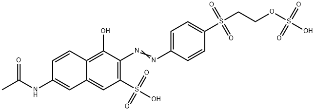 7-acetamido-4-hydroxy-3-[[4-[[2-(sulphooxy)ethyl]sulphonyl]phenyl]azo]naphthalene-2-sulphonic acid 结构式